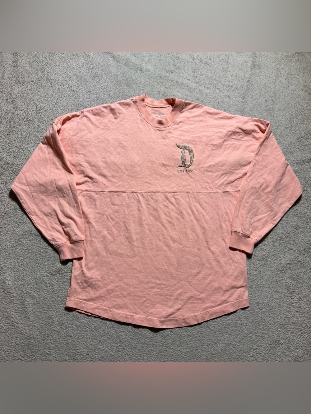 Disney Parks Spirit Jersey Top Womens Small Peach Long Sleeve Disneyland Resort